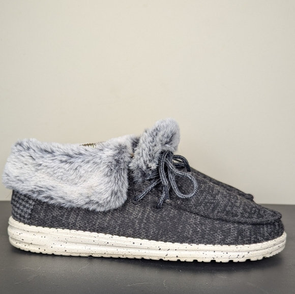 Hey Dude Women's Wendy Fold Cozy Boots Size 8 Dark Gray - Picture 1 of 11